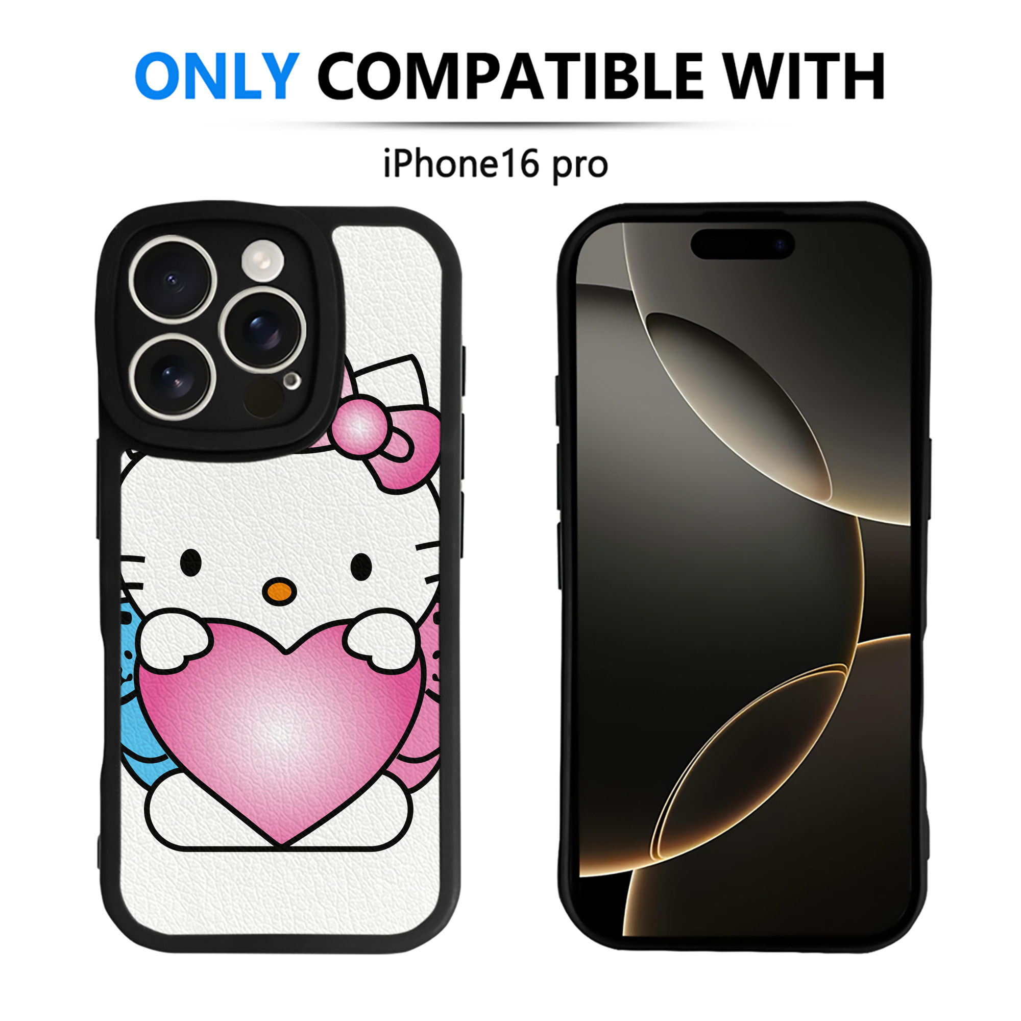 （画像用） Hello Kitty ハローキティ 【iPhone 16シリーズ対応】シリコンスマホケース（レザー調） 材質：シリコン